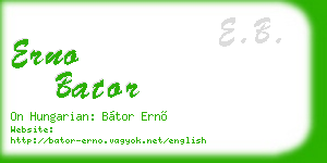 erno bator business card