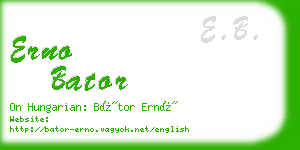 erno bator business card